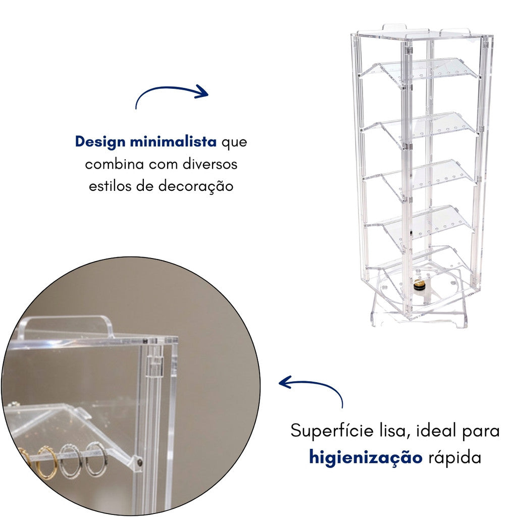 Suporte Organizador Piercing 5 Andares Expositor Display Loja 80 Pçs Piercings Tampa Bancada