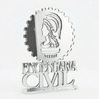 Emblema Profissões Faculdade Homenagem Prateado