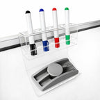 Kit 5 Suporte Acrilico Porta 4 Canetas 1 Apagador Lousa