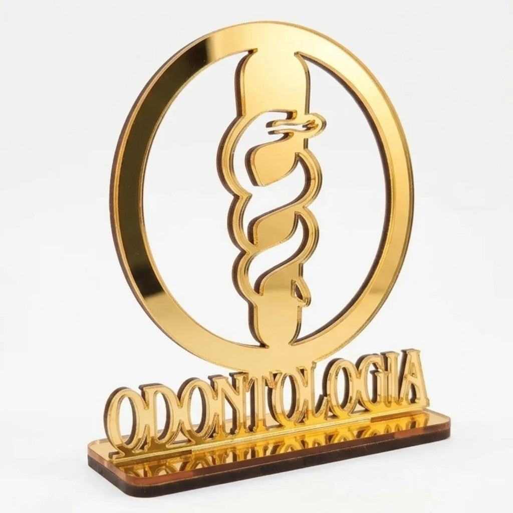 Emblema Profissões Faculdade Homenagem Dourado