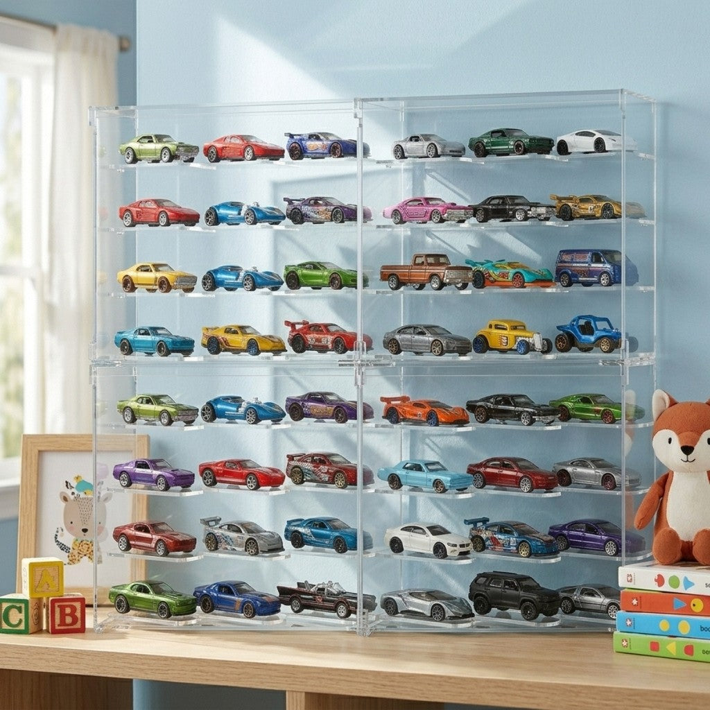 Expositor Hot Wheels 48 Carrinhos Modular Suporte Display Coleção Empilhavel Encaixável