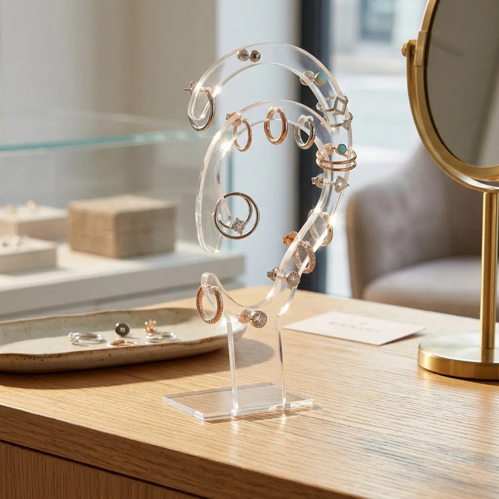 Suporte Brinco Piercing Expositor Display Orelha Joias Base Organizador Biju Luxo Vitrine