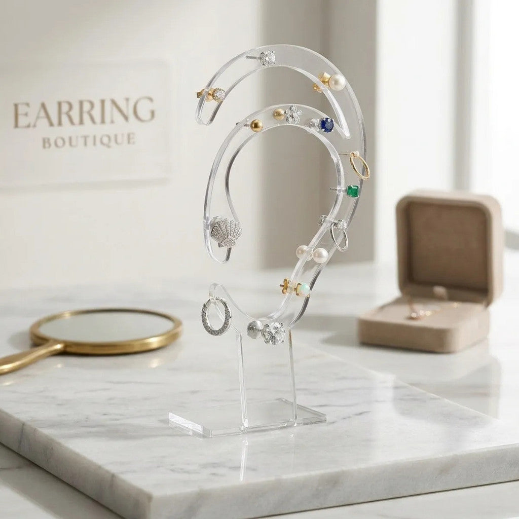 Suporte Brinco Piercing Expositor Display Orelha Joias Base Organizador Biju Luxo Vitrine