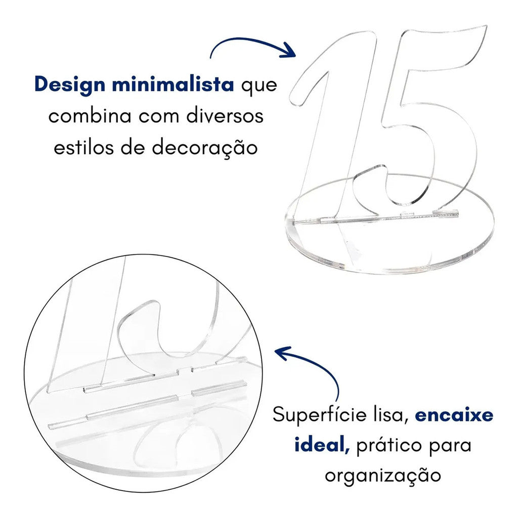 Enfeite Número 15 Para Decoração Mesa Debutante Elegante