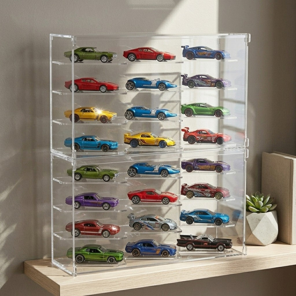 Expositor Hot Wheels 24 Carrinhos Modular Suporte Display Coleção Empilhavel Encaixável