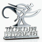 Emblema Profissões Faculdade Homenagem Prateado