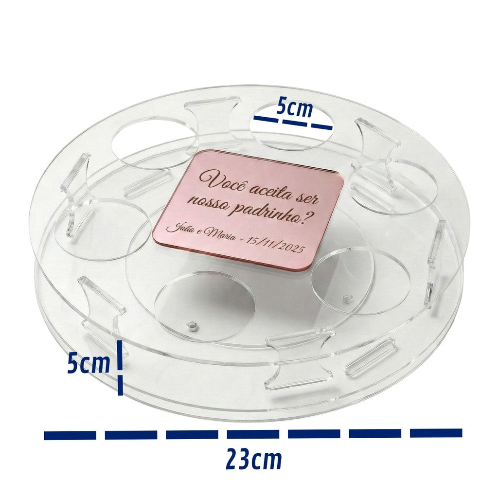 Porta Copos Shot Dose Giratório Presente Personalizado Drink