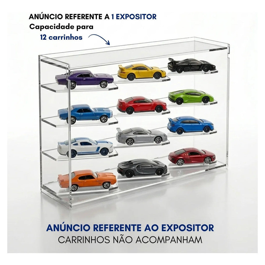 Suporte Display 12 Carrinhos Hot Wheels Expositor Modular Coleção Empilhavel Encaixável