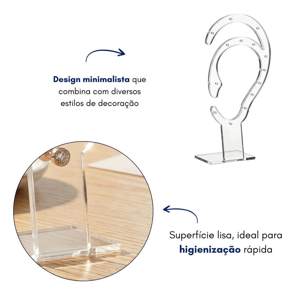 Suporte Brinco Piercing Expositor Display Orelha Joias Base Organizador Biju Luxo Vitrine