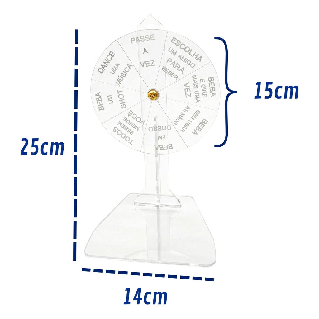 Roleta Giratória Shot Jogo Bebida Festa Adultos Desafio Amigos Churrasco Bar Noite Cerveja