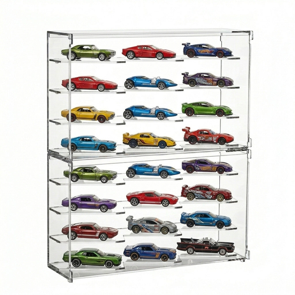 Expositor Hot Wheels 24 Carrinhos Modular Suporte Display Coleção Empilhavel Encaixável